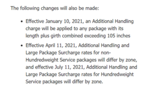 UPS Changes 2021