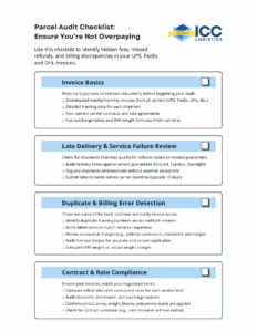 Parcel Audit Checklist