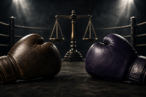 boxing globes in a ring