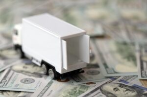 Shipping Truck on Money